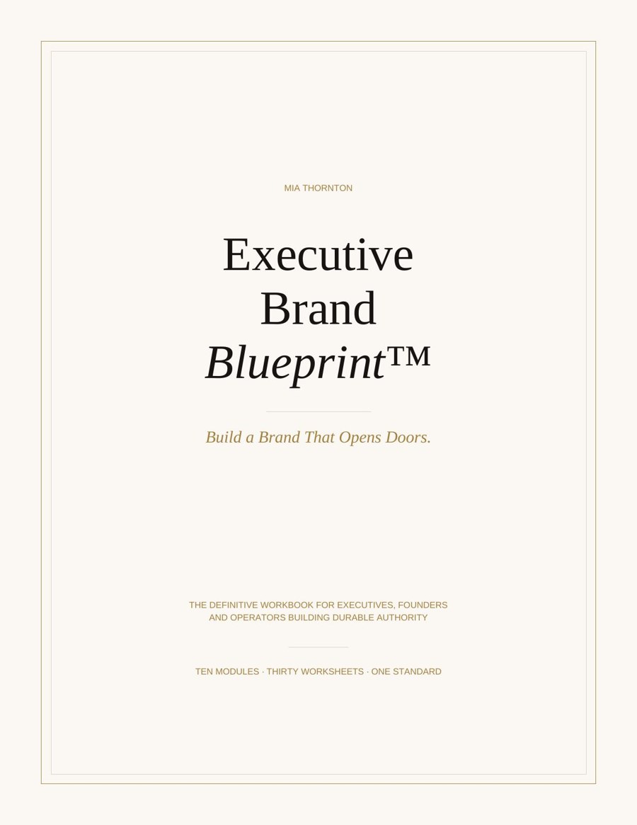 Cover — The Executive Brand Blueprint™